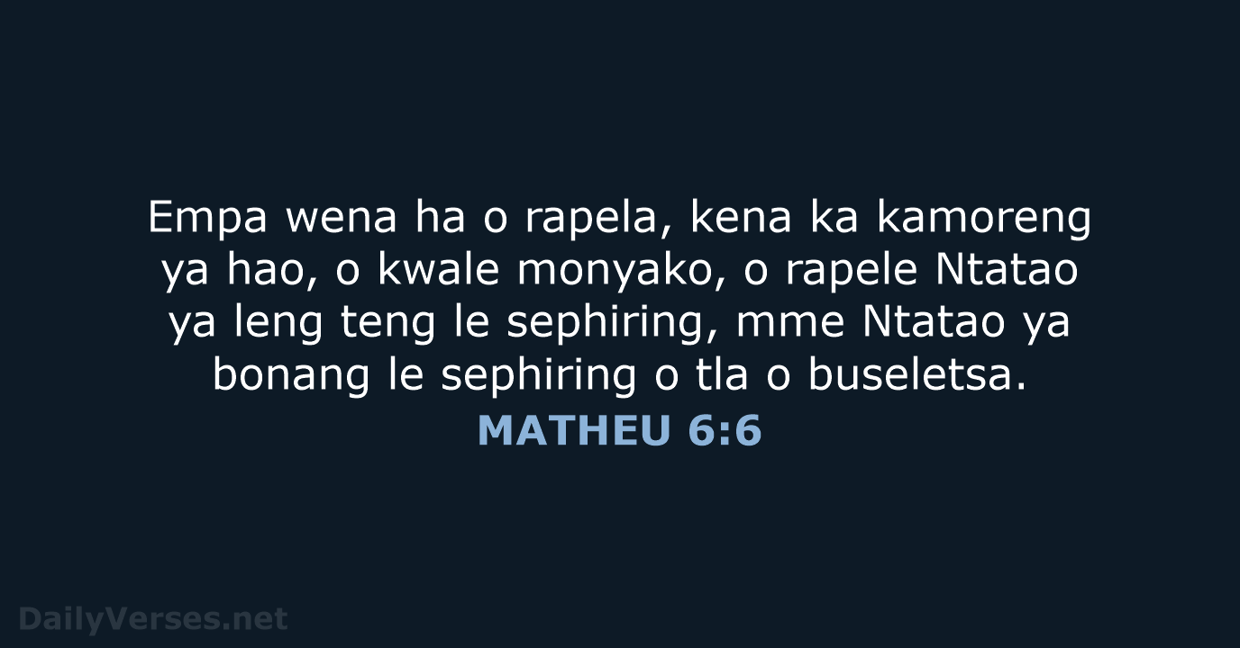 MATHEU 6:6 - SSO89