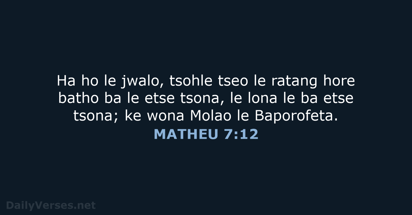 MATHEU 7:12 - SSO89