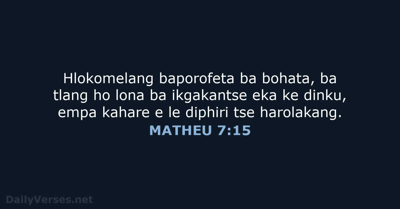 MATHEU 7:15 - SSO89