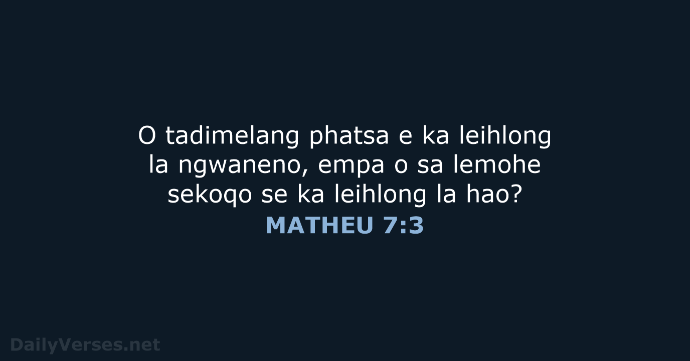 MATHEU 7:3 - SSO89
