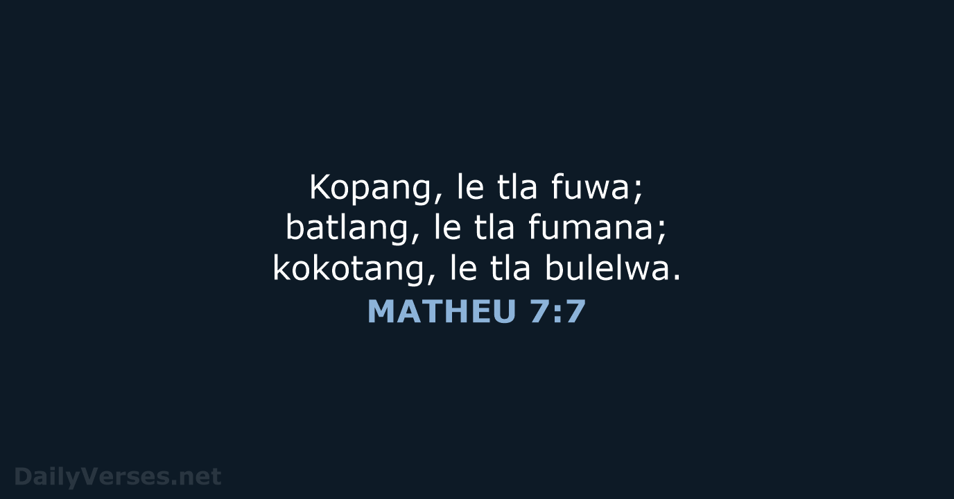 MATHEU 7:7 - SSO89