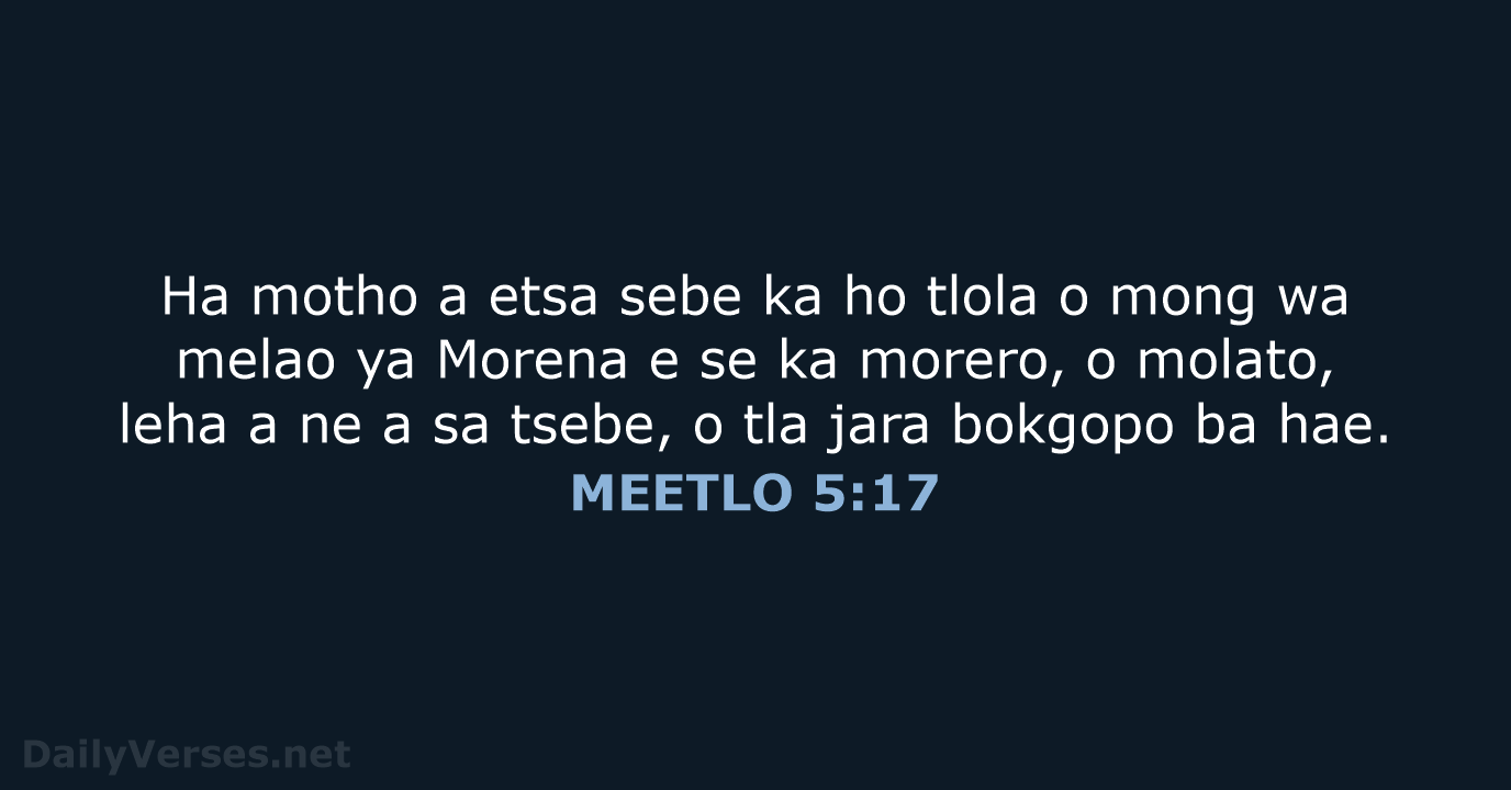MEETLO 5:17 - SSO89