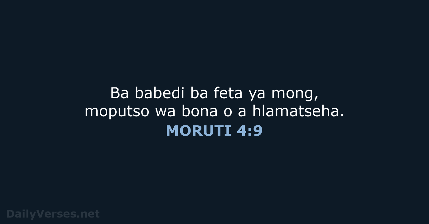 MORUTI 4:9 - SSO89