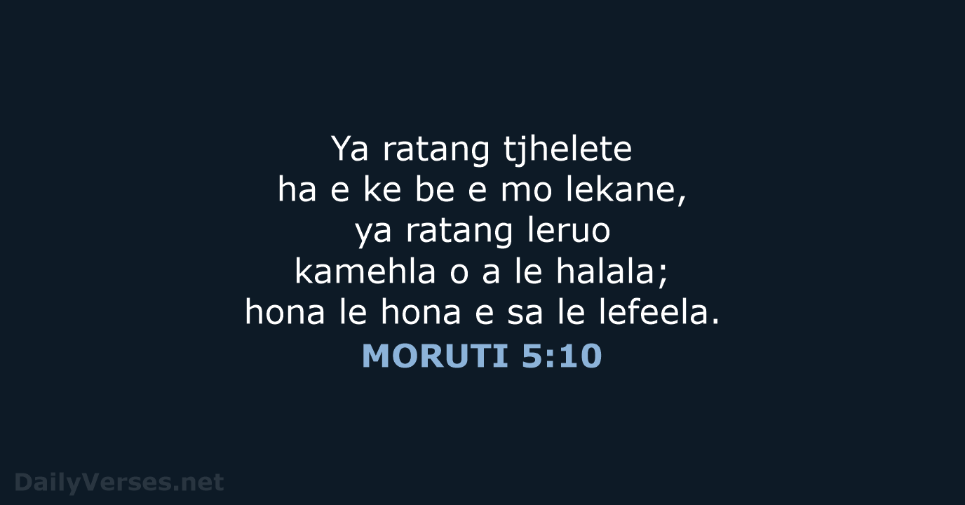 MORUTI 5:10 - SSO89