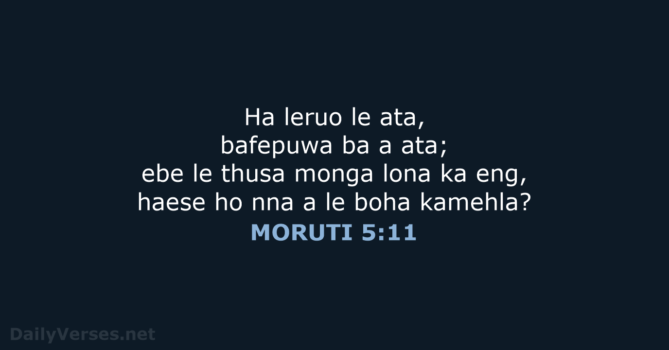 MORUTI 5:11 - SSO89