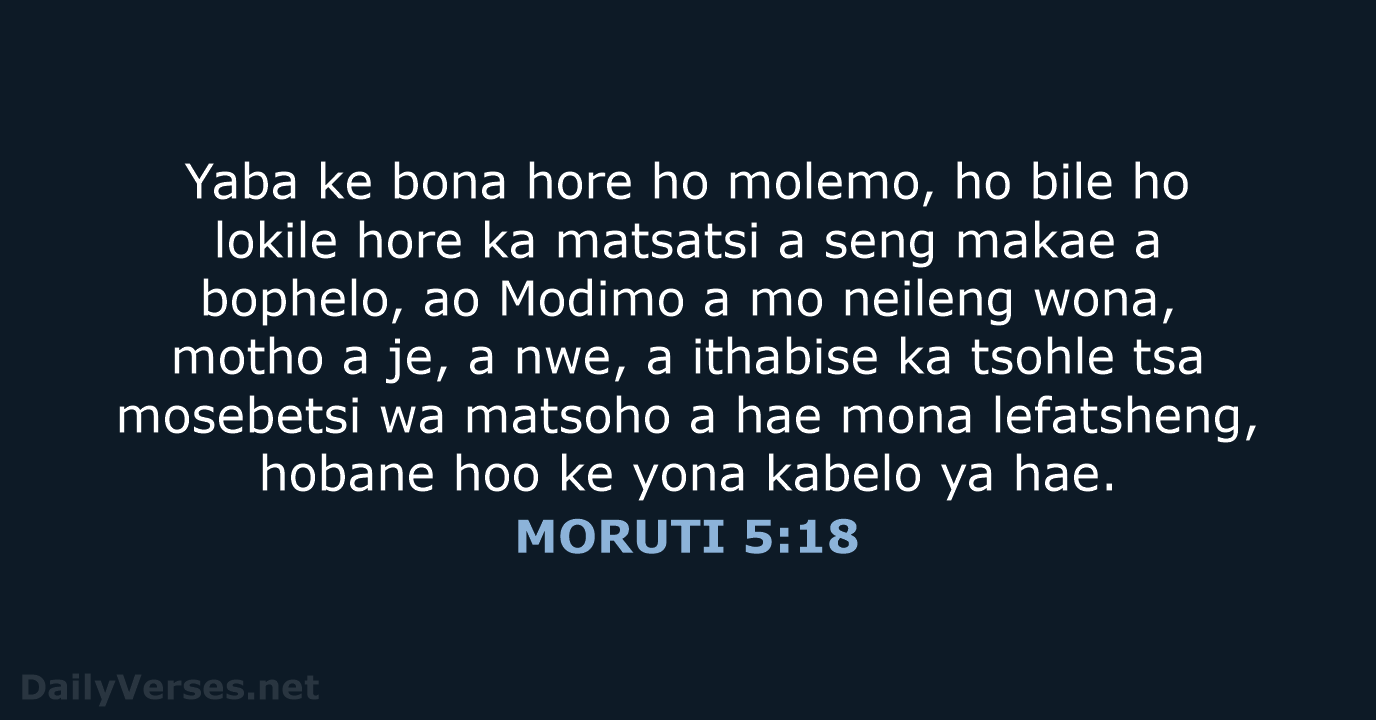 MORUTI 5:18 - SSO89