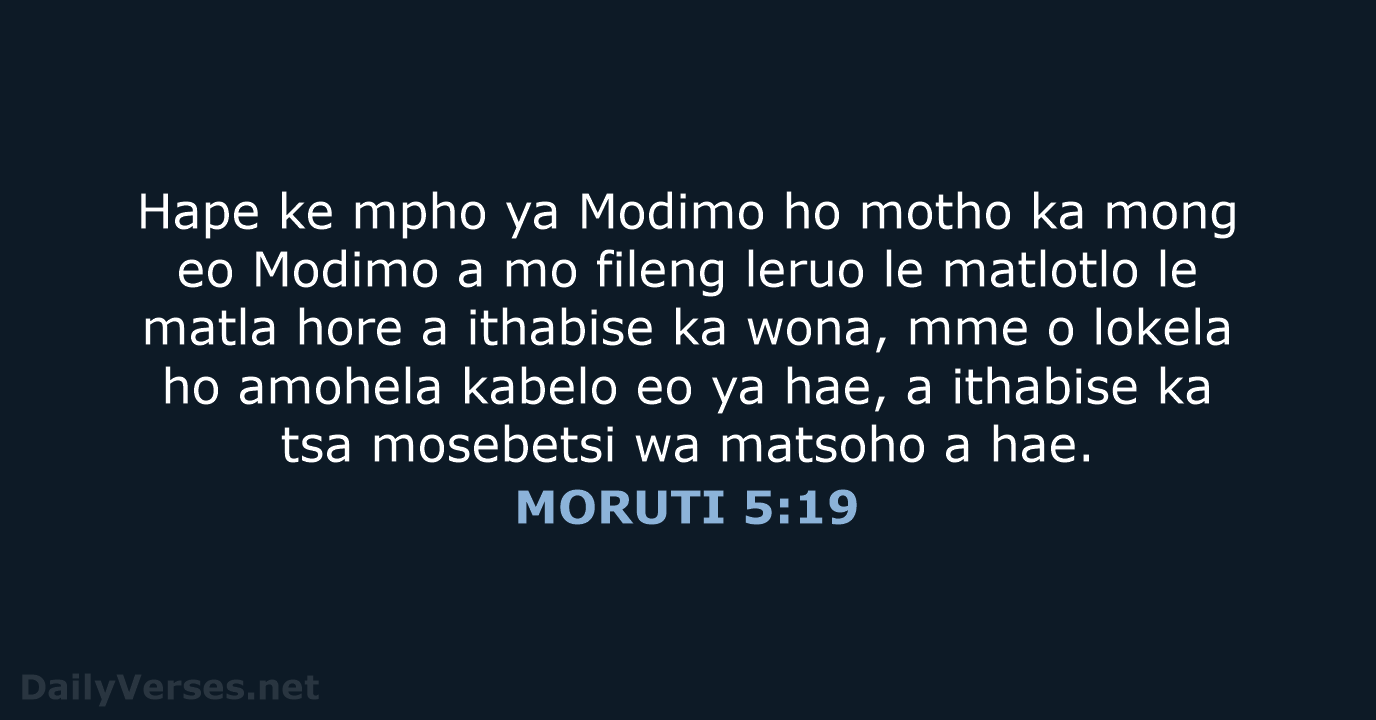 MORUTI 5:19 - SSO89