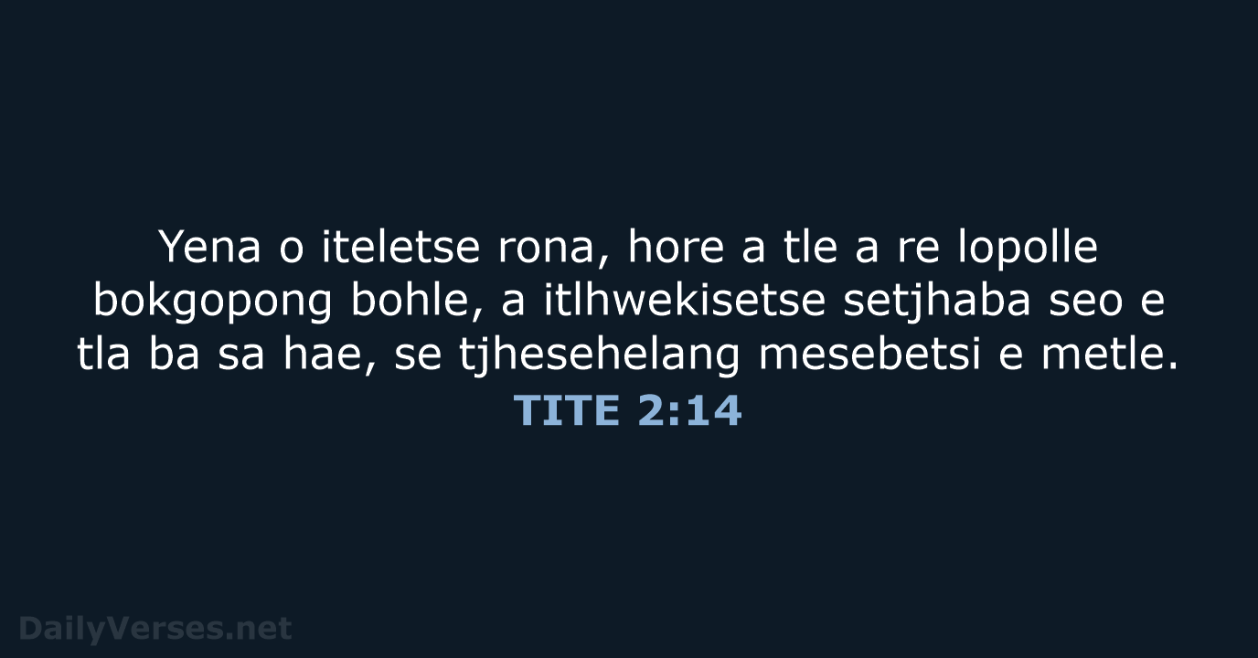 TITE 2:14 - SSO89