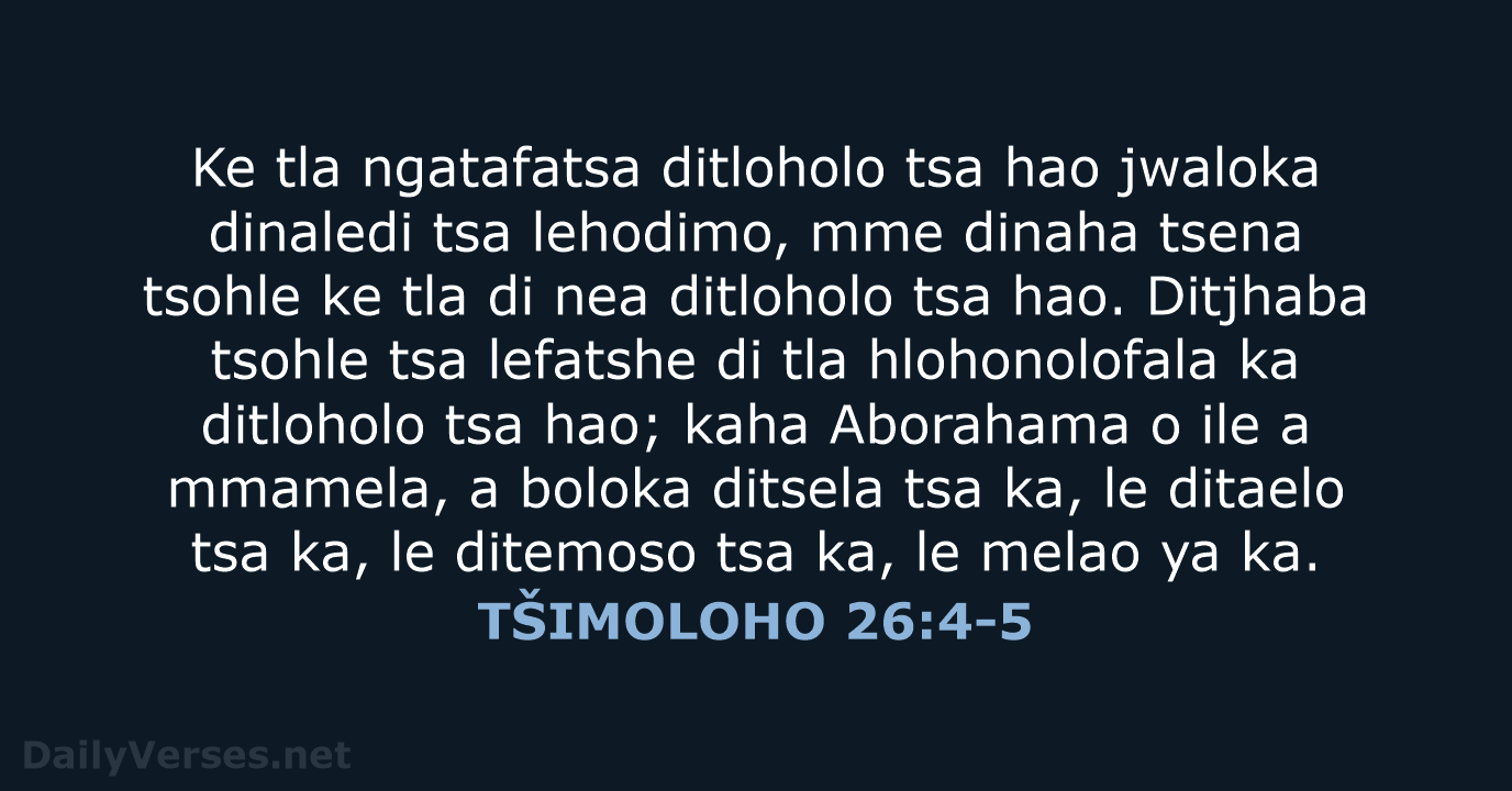 TŠIMOLOHO 26:4-5 - SSO89