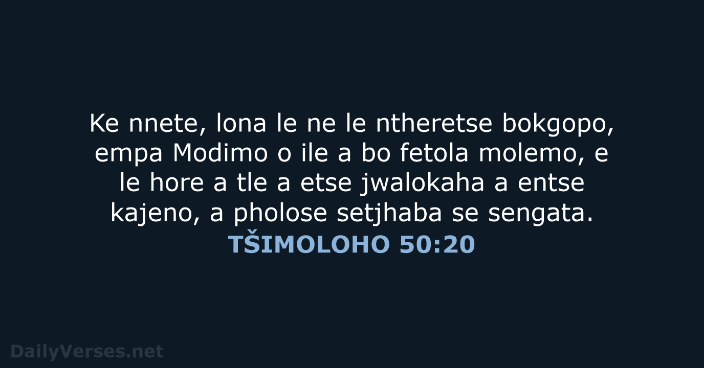 TŠIMOLOHO 50:20 - SSO89