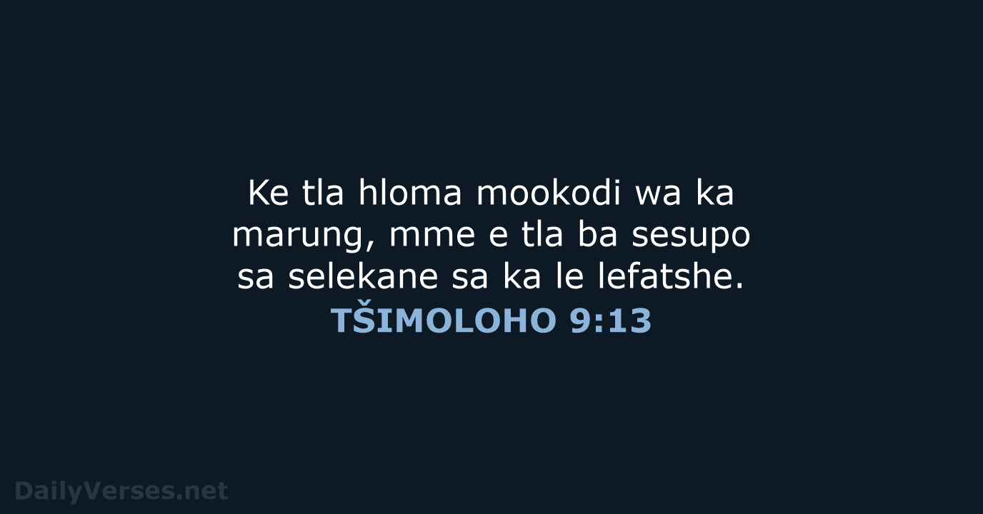 TŠIMOLOHO 9:13 - SSO89