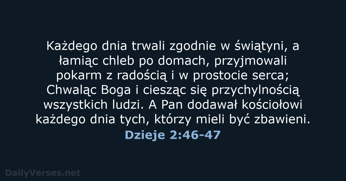 Dzieje 2:46-47 - UBG