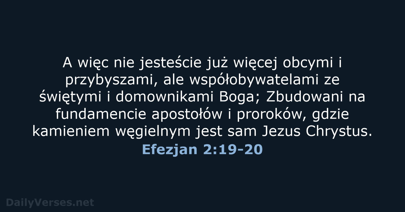 Efezjan 2:19-20 - UBG