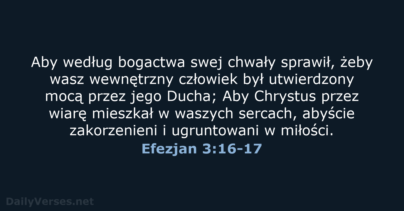 Efezjan 3:16-17 - UBG