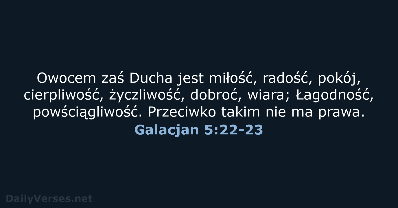 Galacjan 5:22-23 - UBG