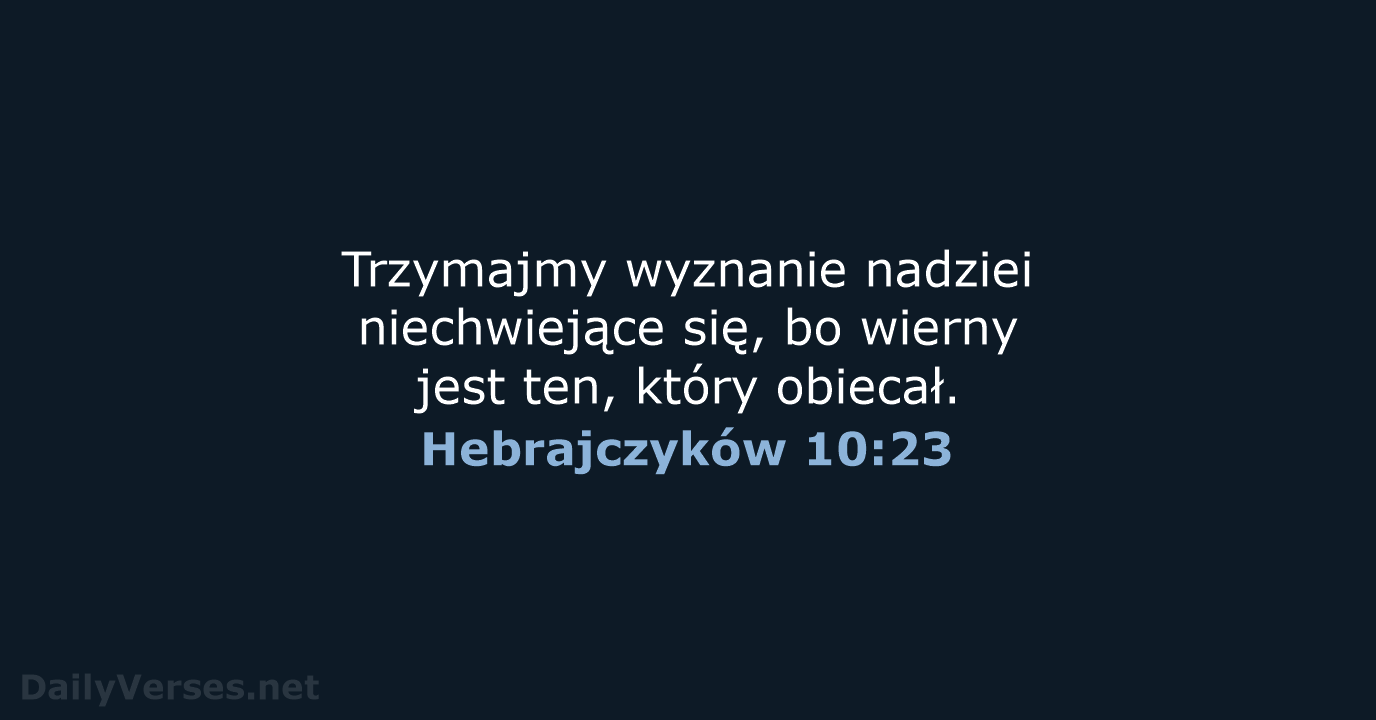 Hebrajczyków 10:23 - UBG