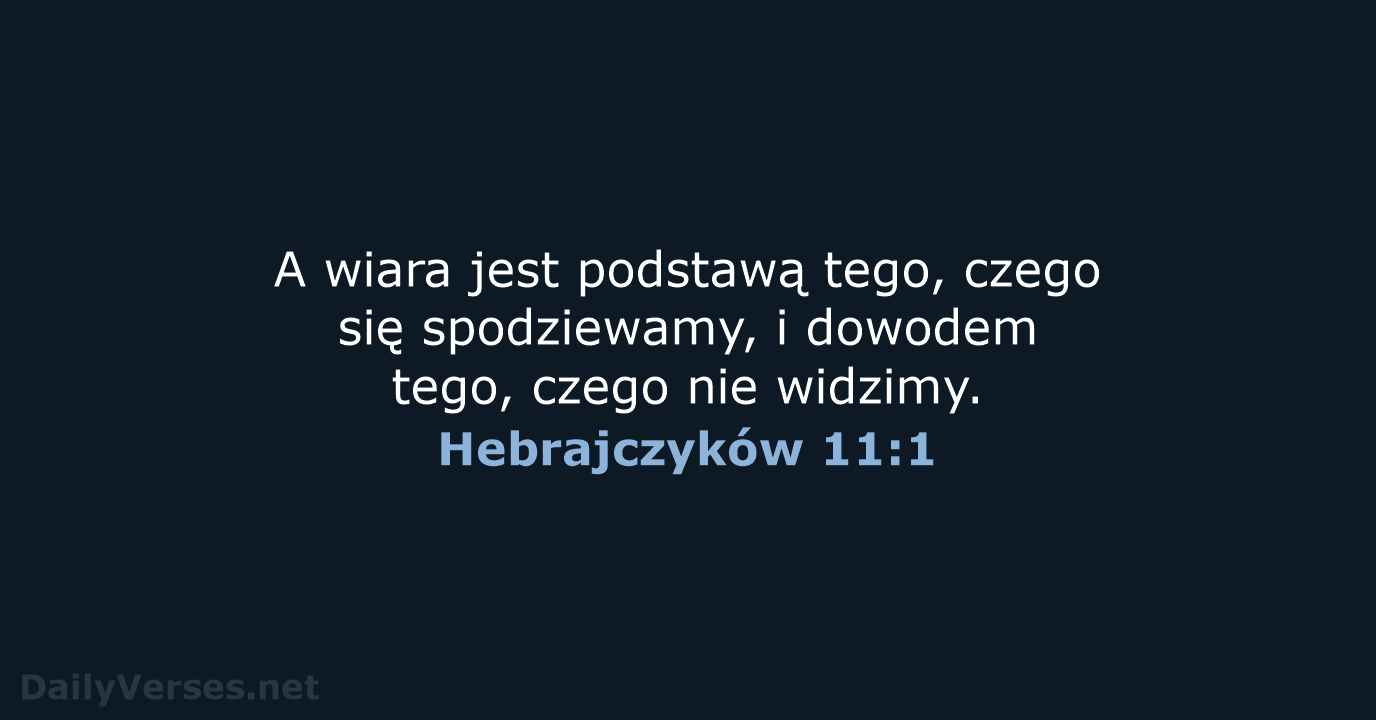 Hebrajczyków 11:1 - UBG