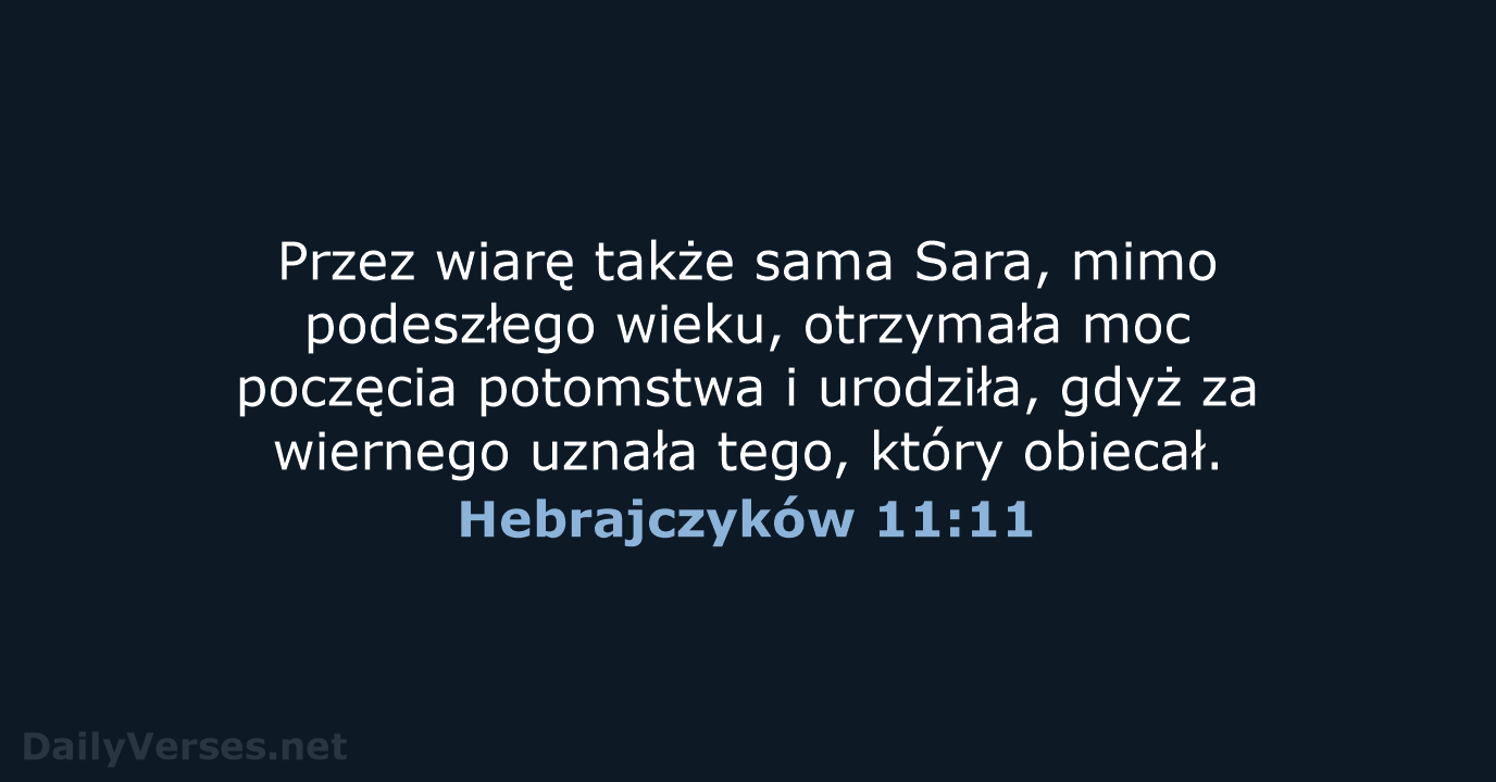 Hebrajczyków 11:11 - UBG