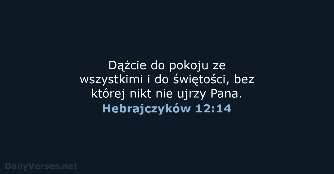 Hebrajczyków 12:14 - UBG