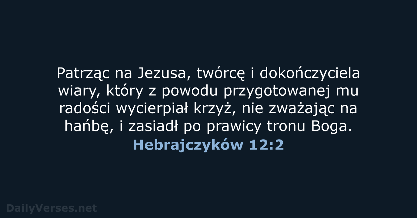 Hebrajczyków 12:2 - UBG