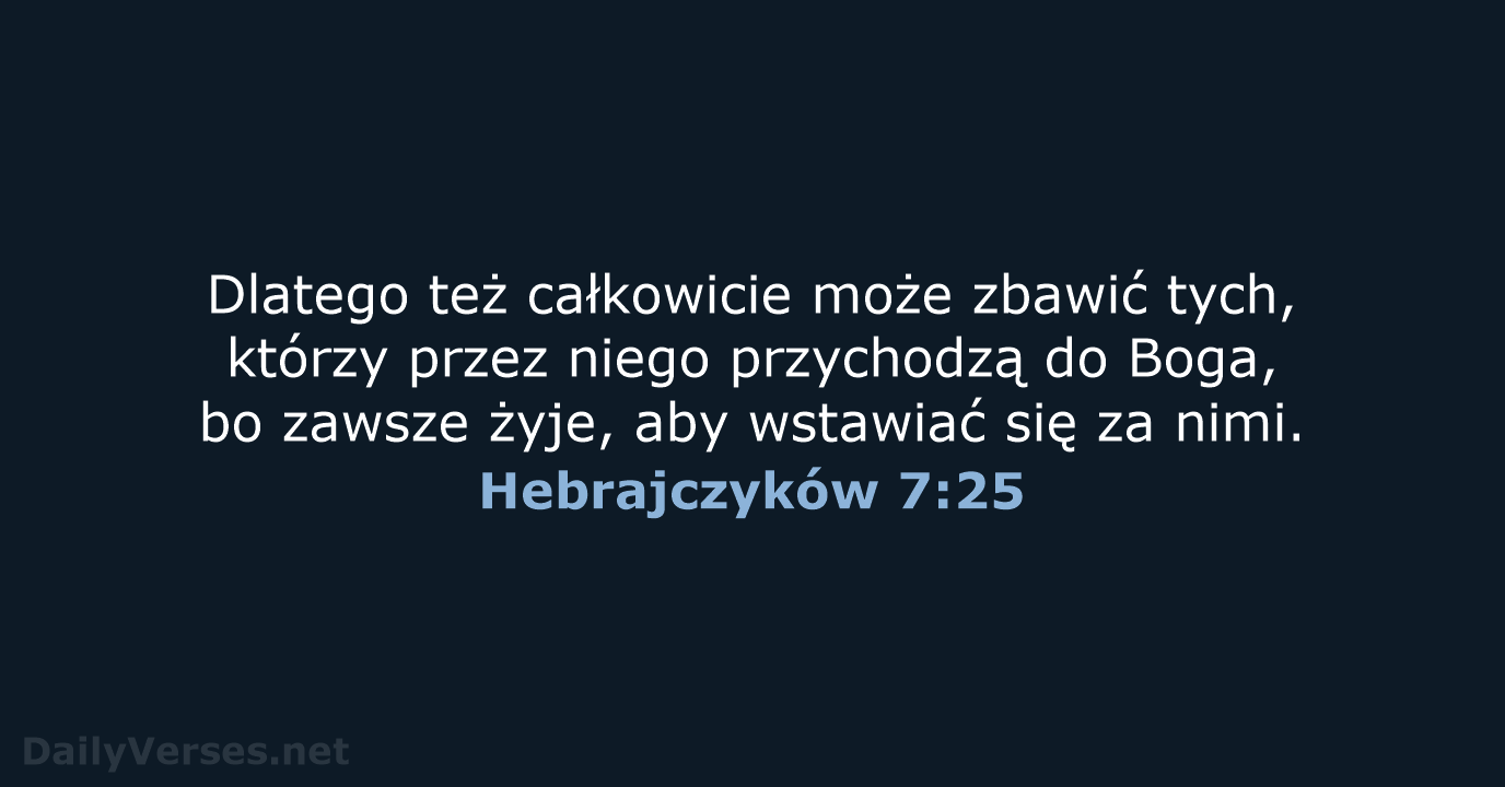 Hebrajczyków 7:25 - UBG