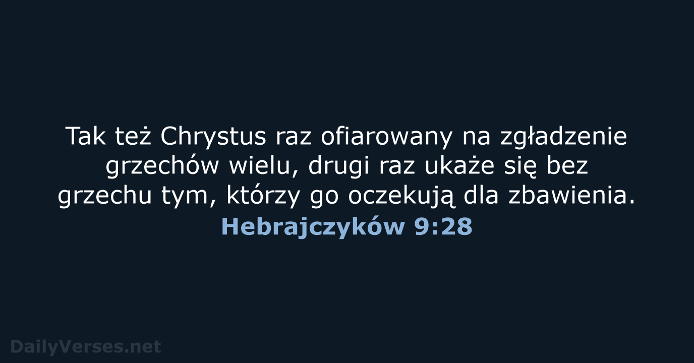 Hebrajczyków 9:28 - UBG