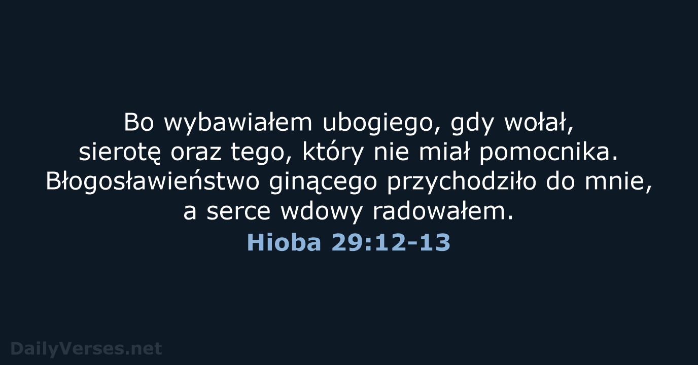 Hioba 29:12-13 - UBG