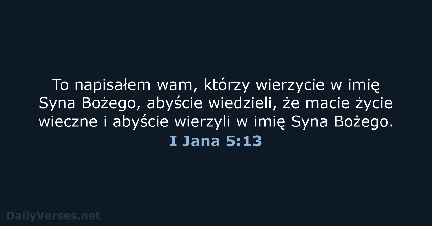 I Jana 5:13 - UBG