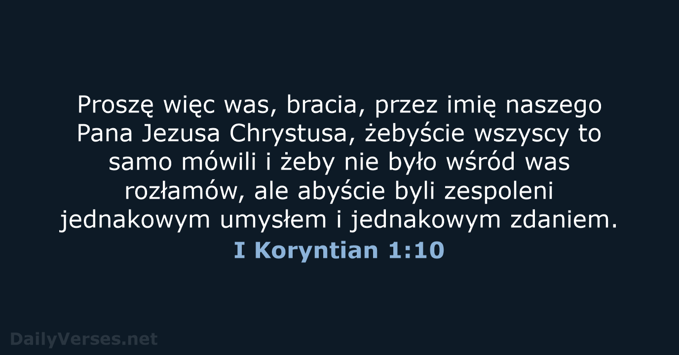 I Koryntian 1:10 - UBG