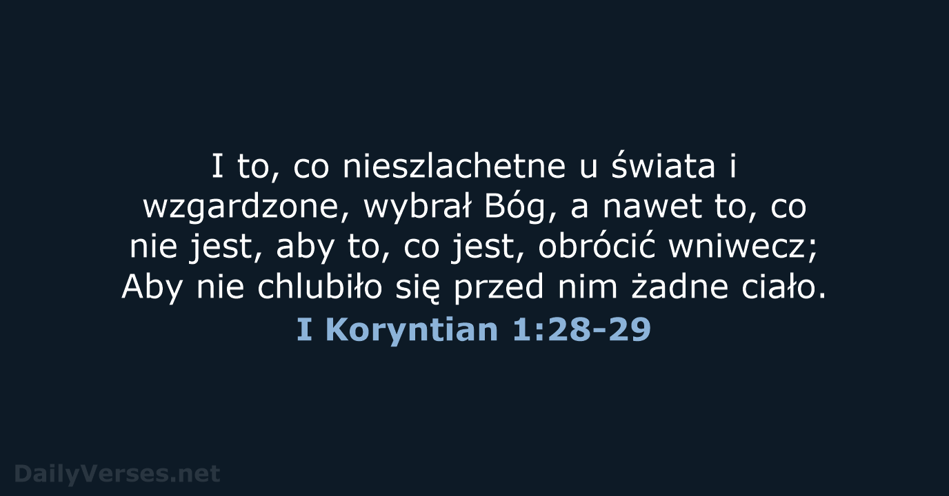 I Koryntian 1:28-29 - UBG