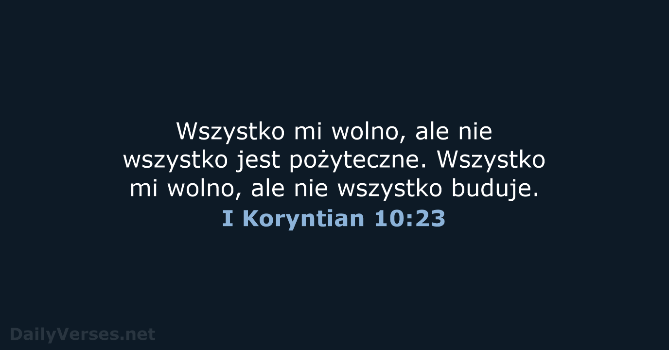 I Koryntian 10:23 - UBG