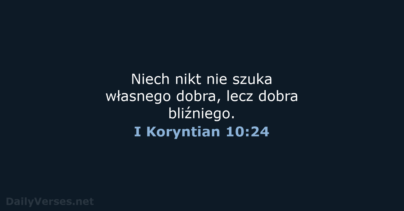 I Koryntian 10:24 - UBG