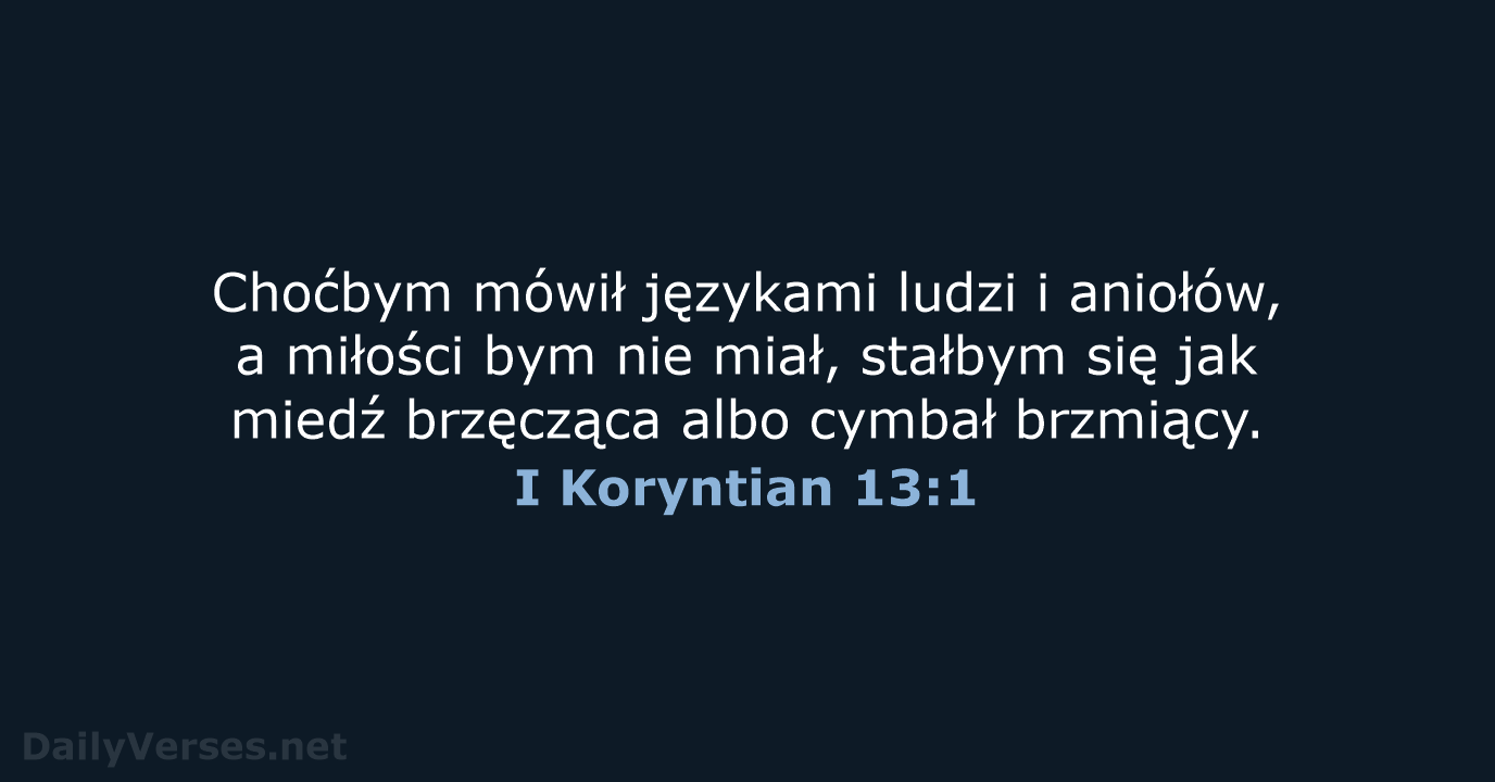 I Koryntian 13:1 - UBG
