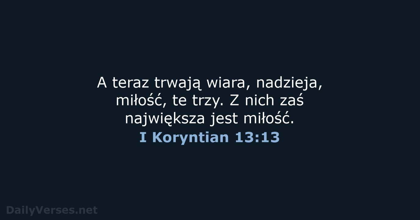 I Koryntian 13:13 - UBG