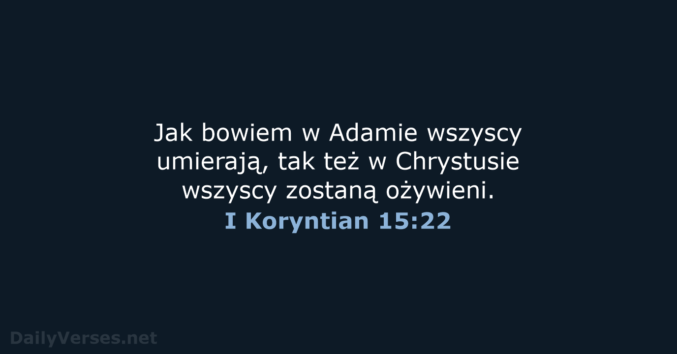 I Koryntian 15:22 - UBG