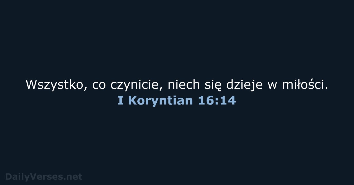 I Koryntian 16:14 - UBG