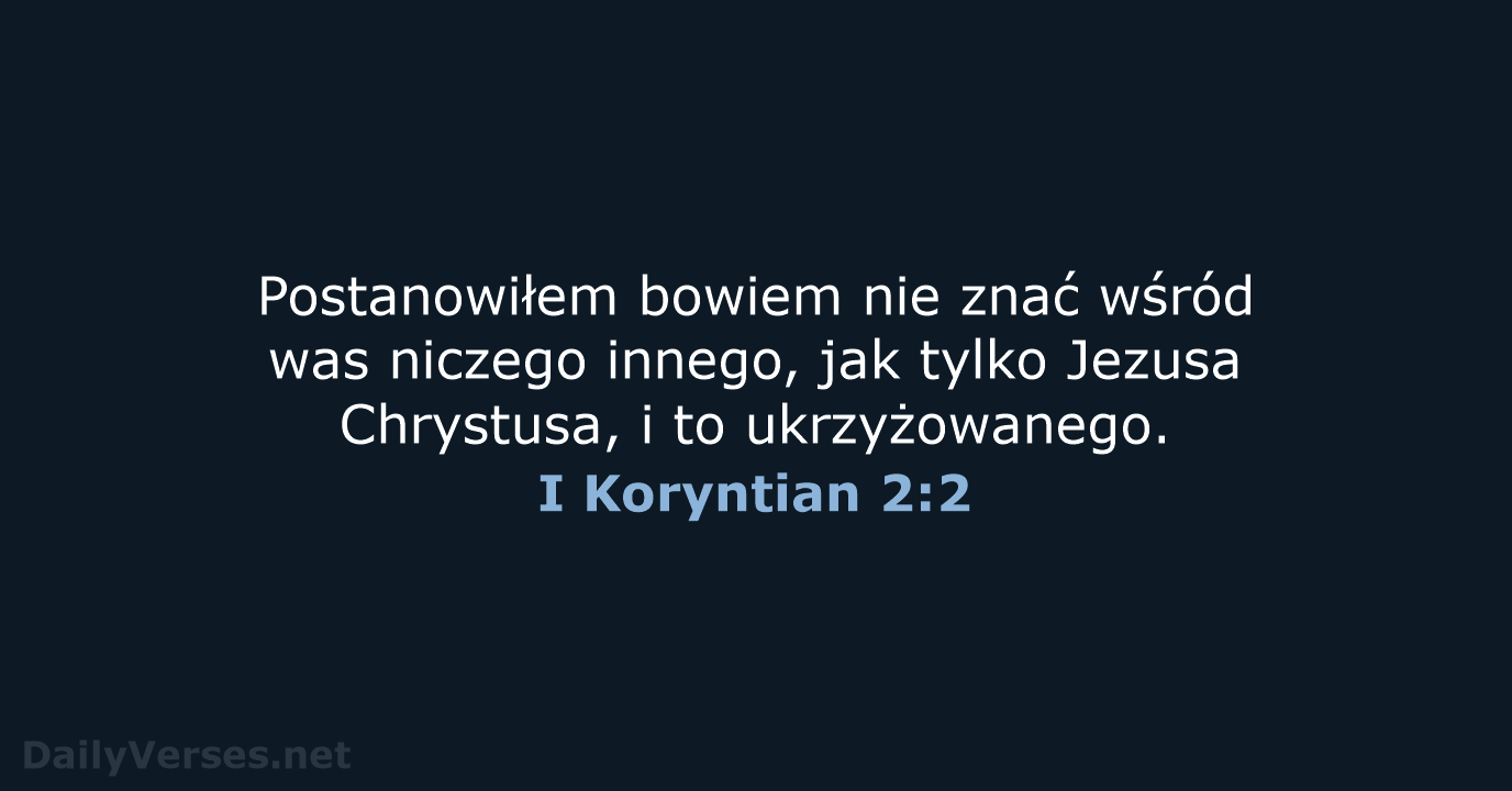 I Koryntian 2:2 - UBG