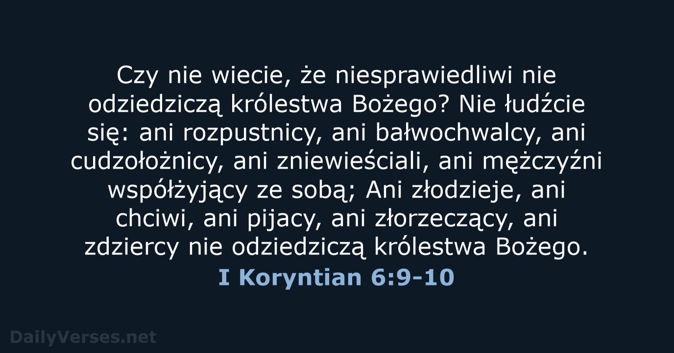 I Koryntian 6:9-10 - UBG