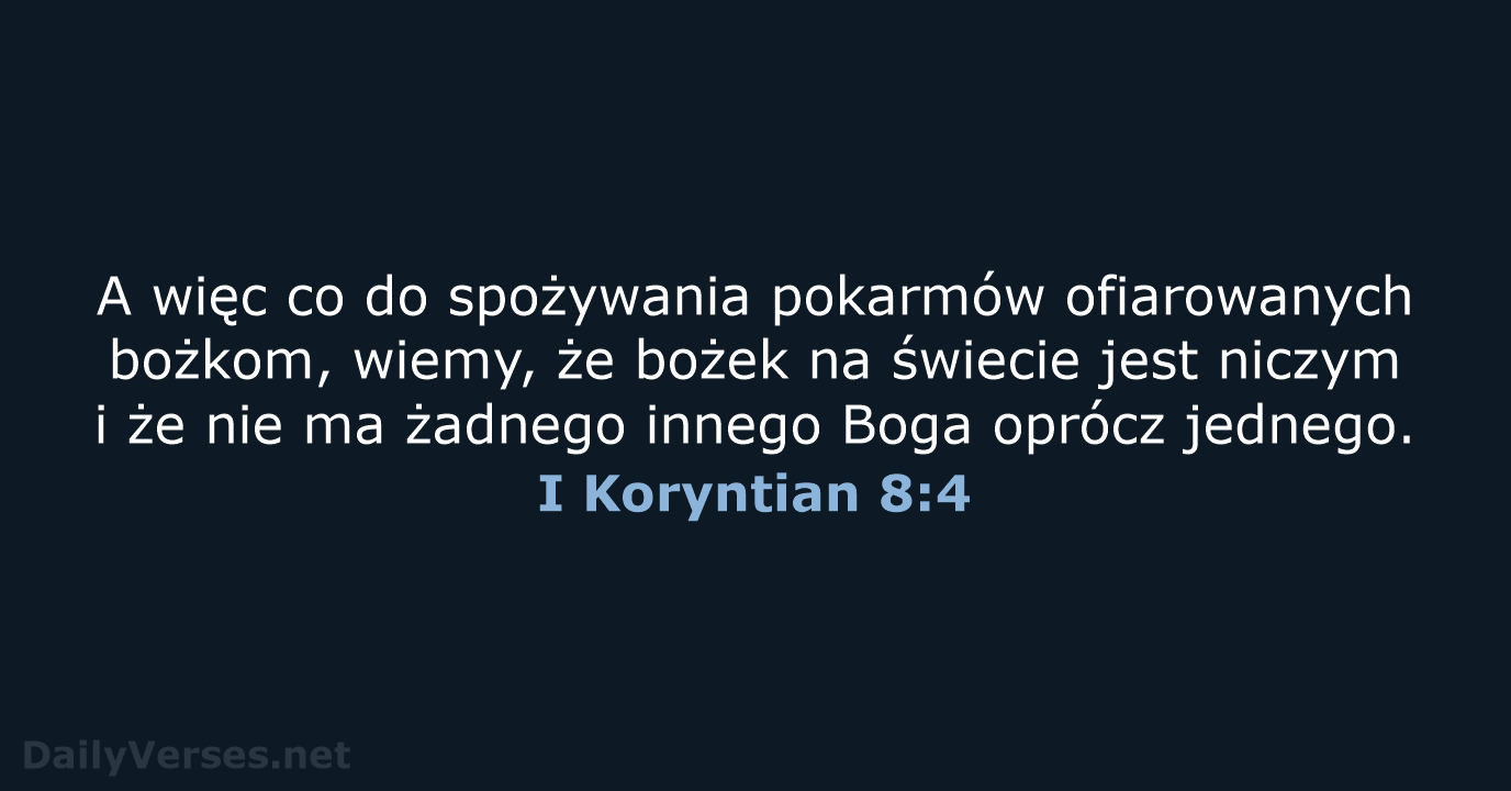 I Koryntian 8:4 - UBG