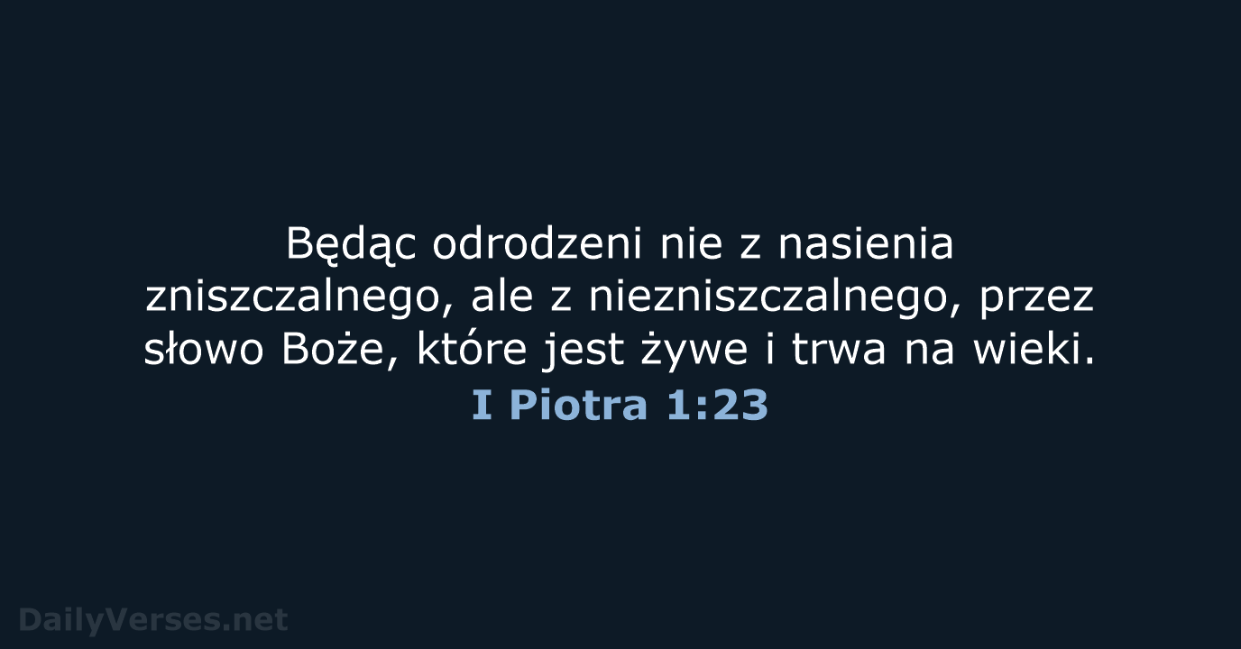 I Piotra 1:23 - UBG