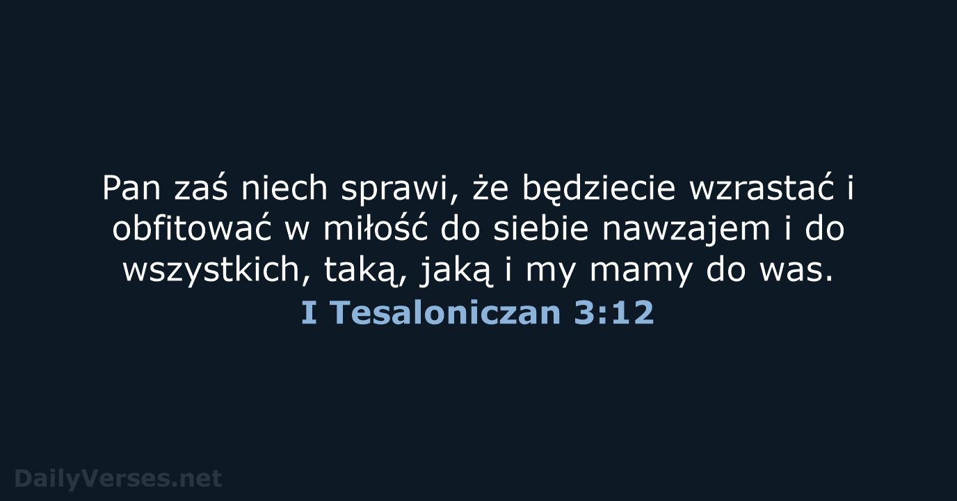 I Tesaloniczan 3:12 - UBG