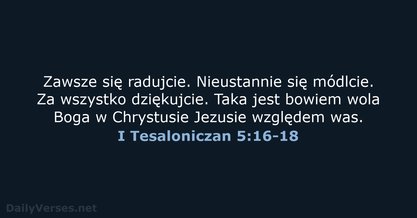 I Tesaloniczan 5:16-18 - UBG