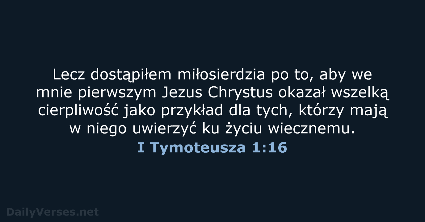 I Tymoteusza 1:16 - UBG