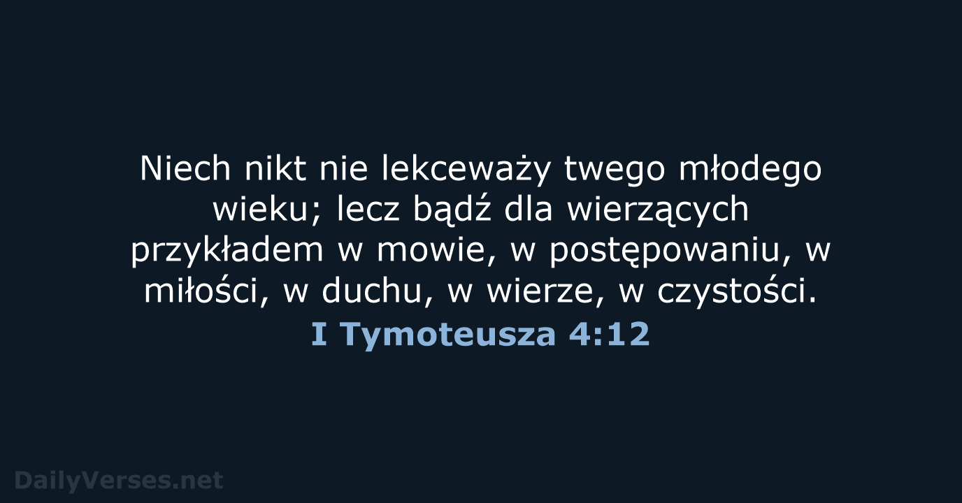 I Tymoteusza 4:12 - UBG