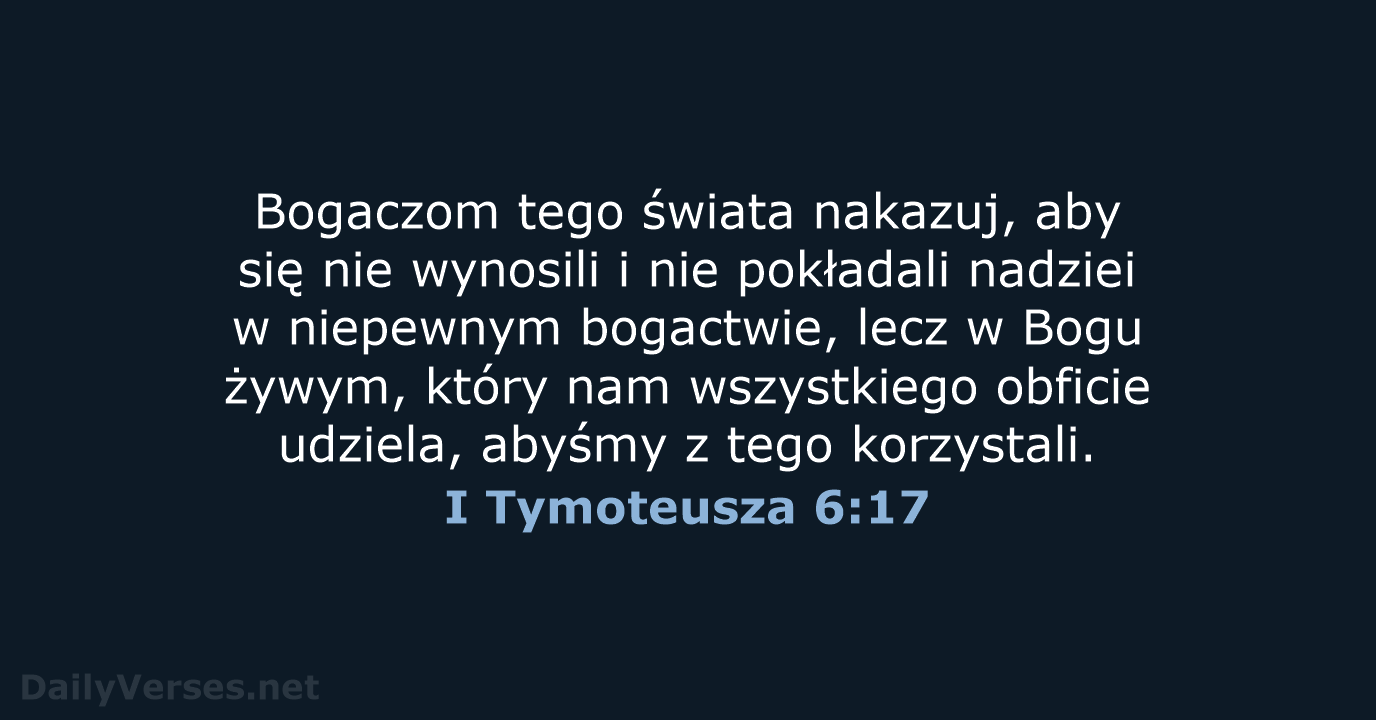 I Tymoteusza 6:17 - UBG