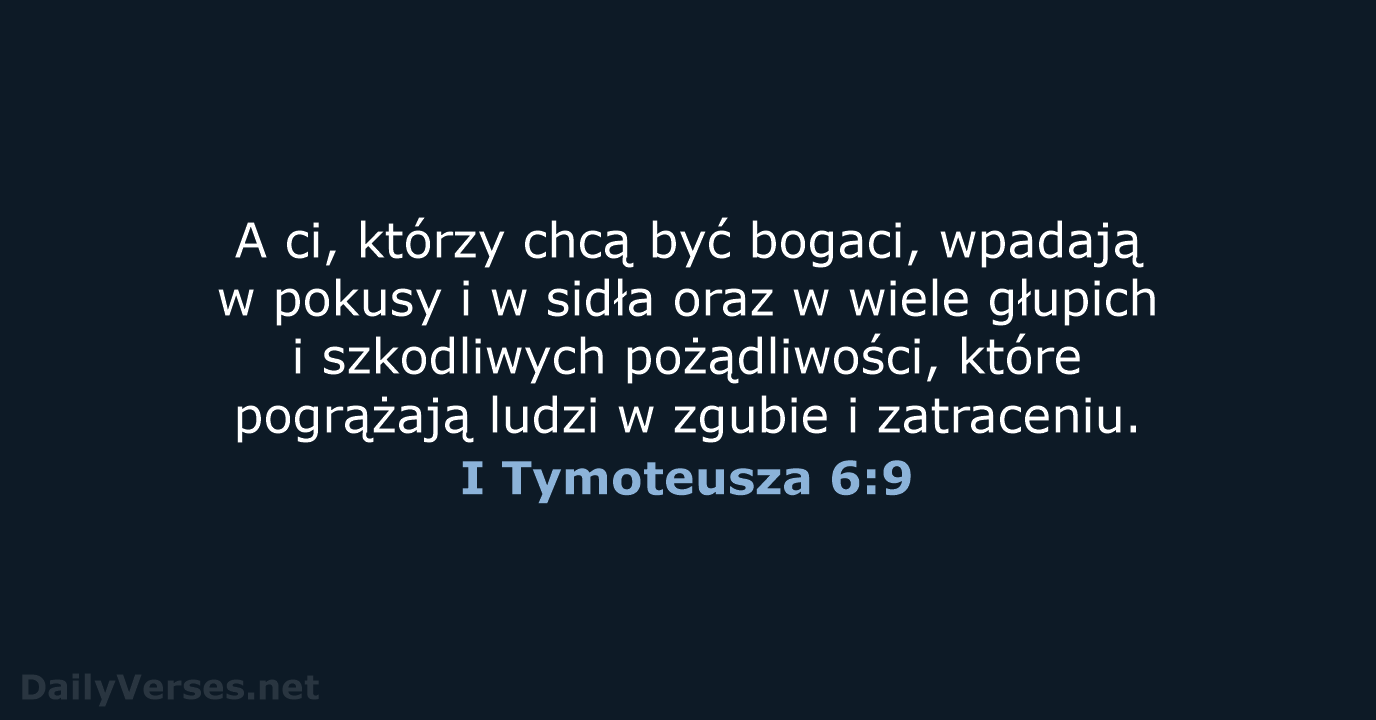 I Tymoteusza 6:9 - UBG