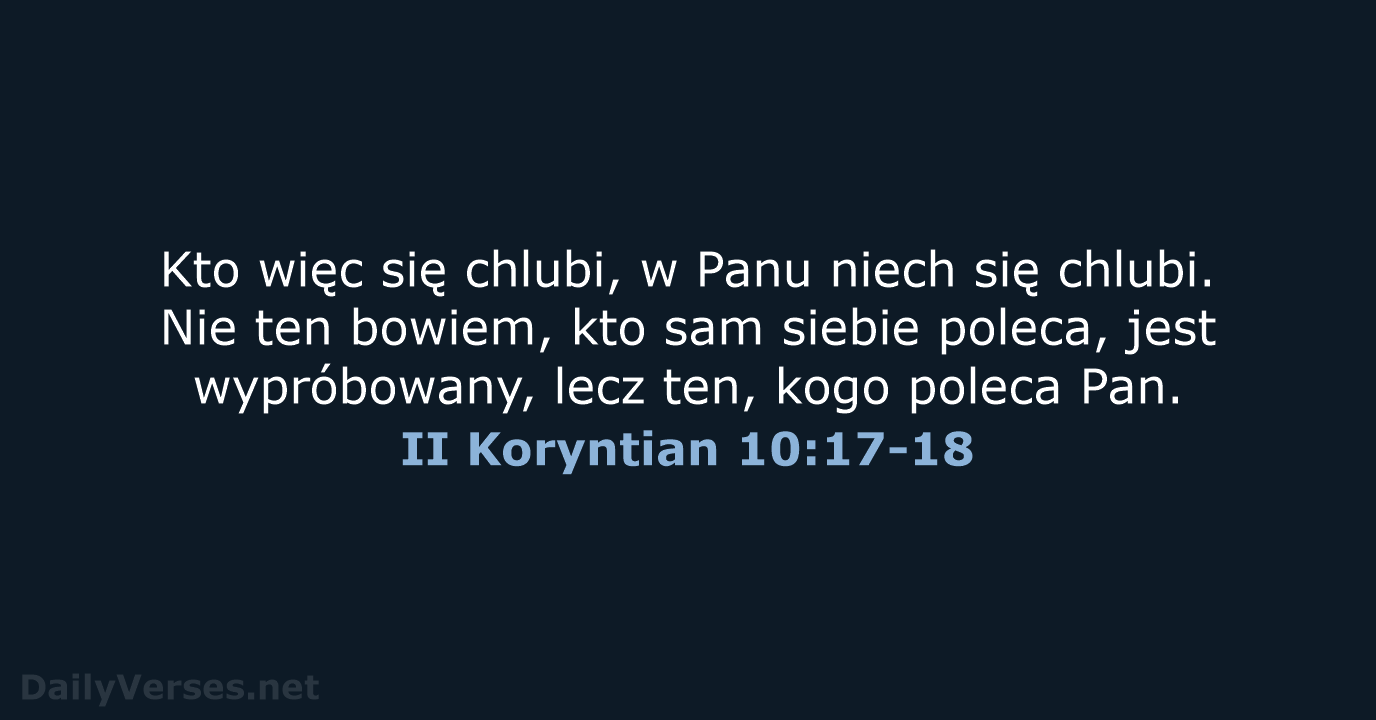 II Koryntian 10:17-18 - UBG