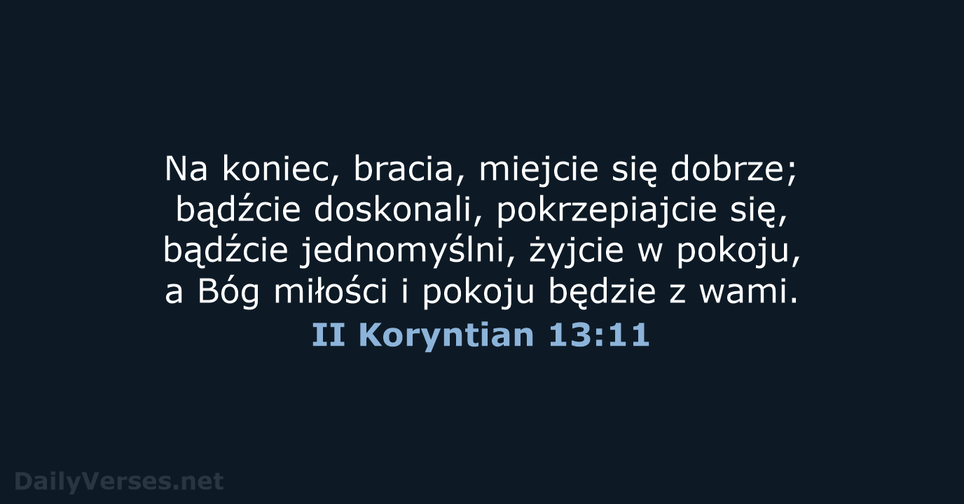 II Koryntian 13:11 - UBG