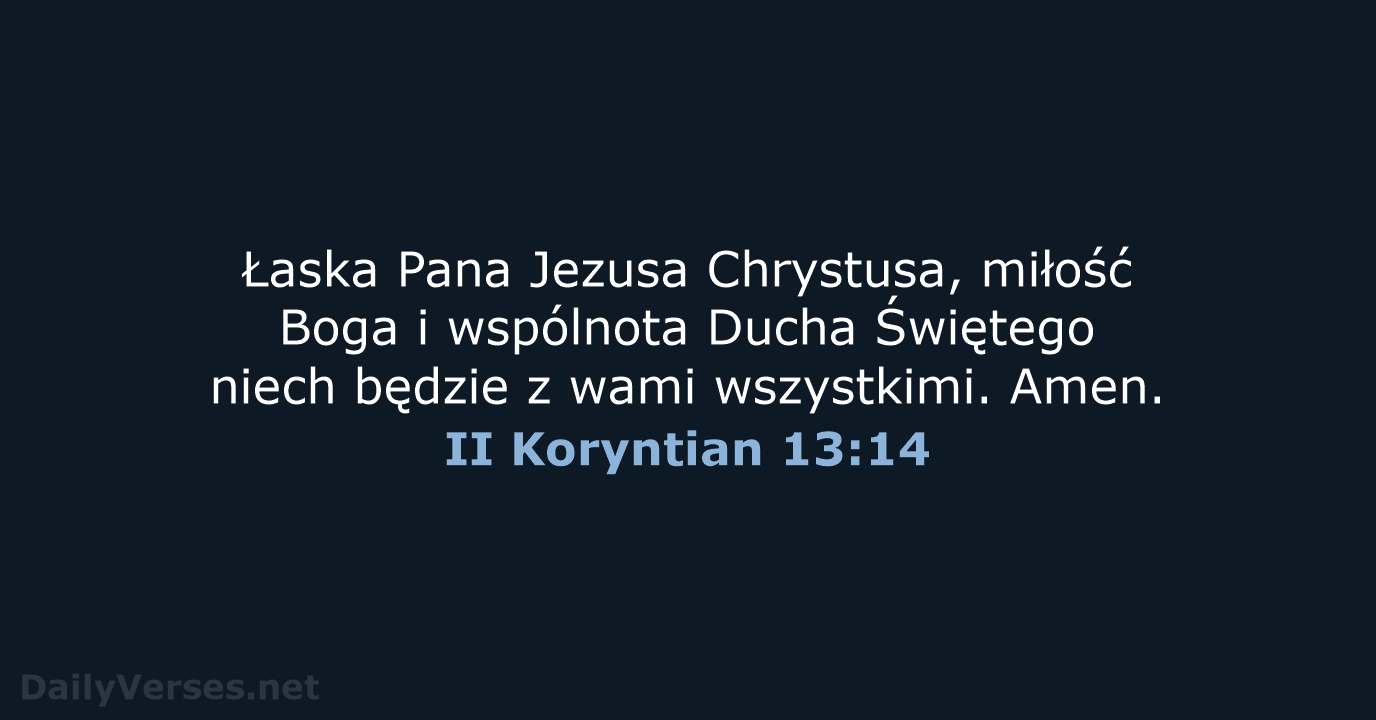 II Koryntian 13:14 - UBG