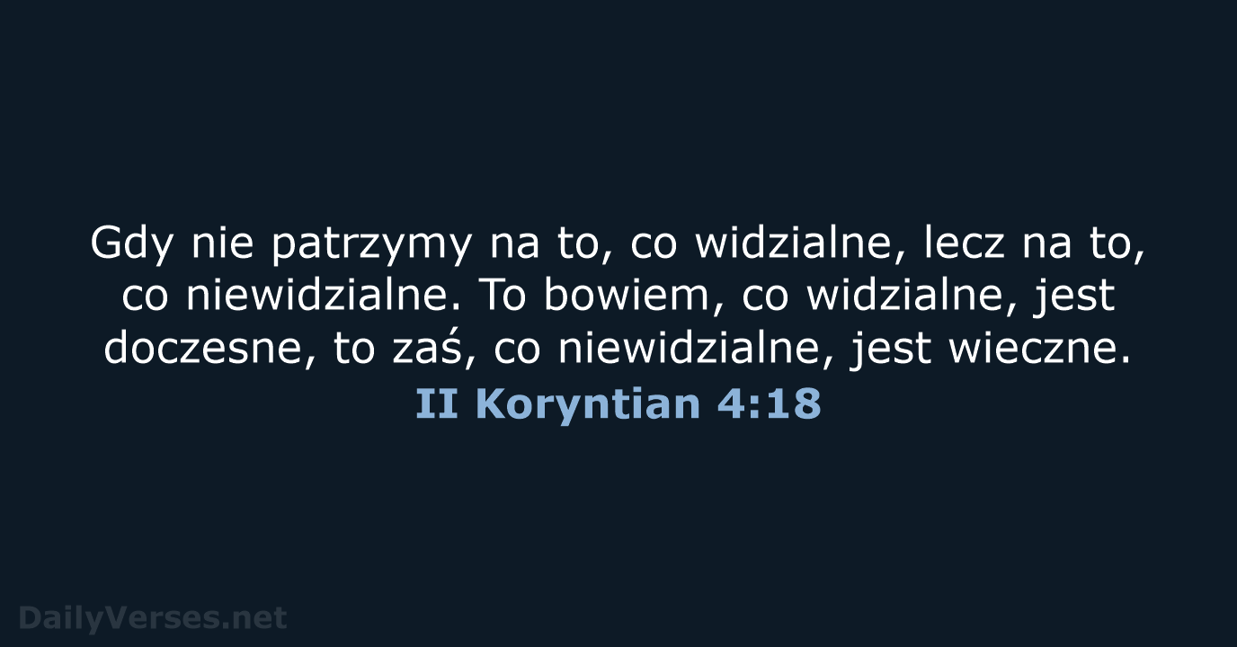 II Koryntian 4:18 - UBG